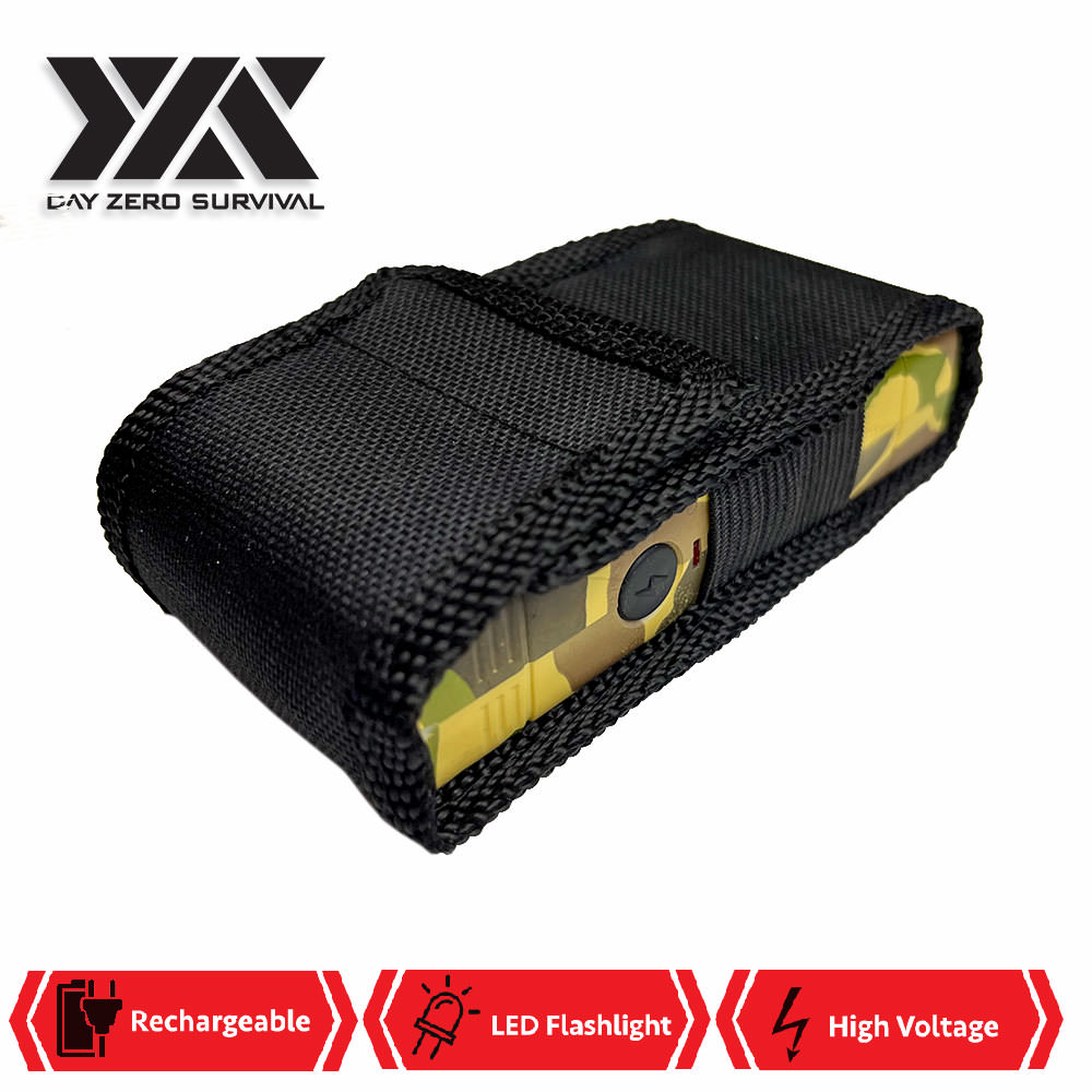 10 Million Volt Camo Rechargeable Stun Gun LED FlashLight