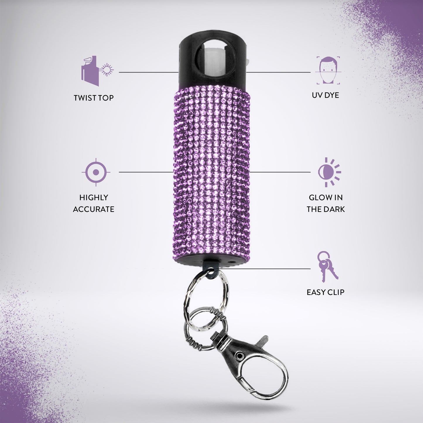 Lavender Self Defense Pepper Spray Key Ring