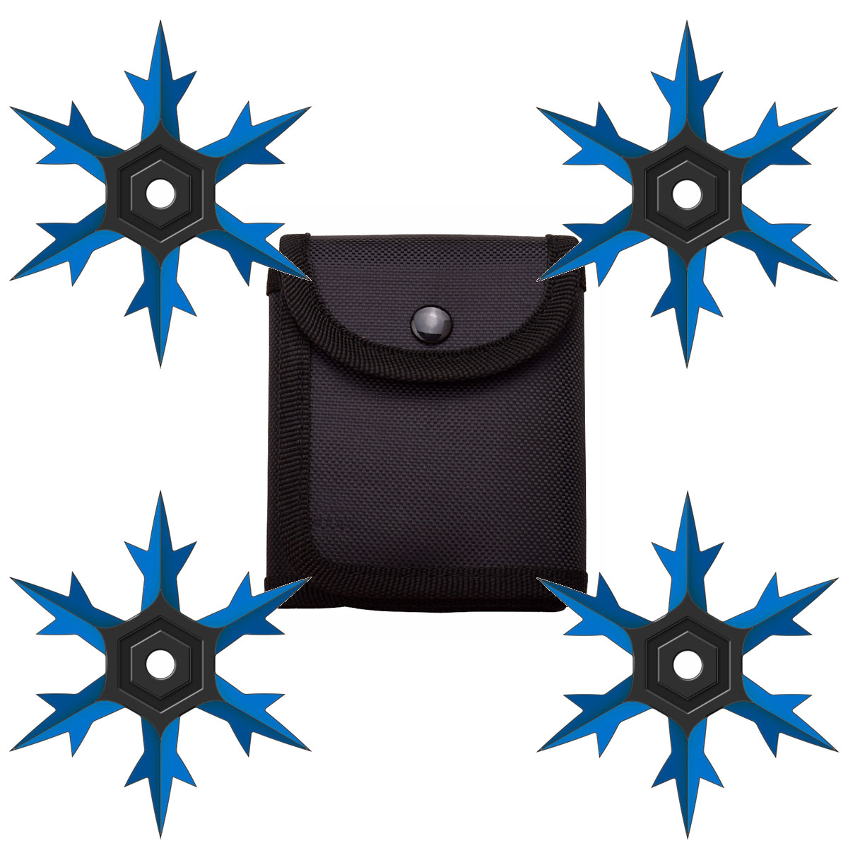 Blue Black 6 Point Throwing Ninja Star