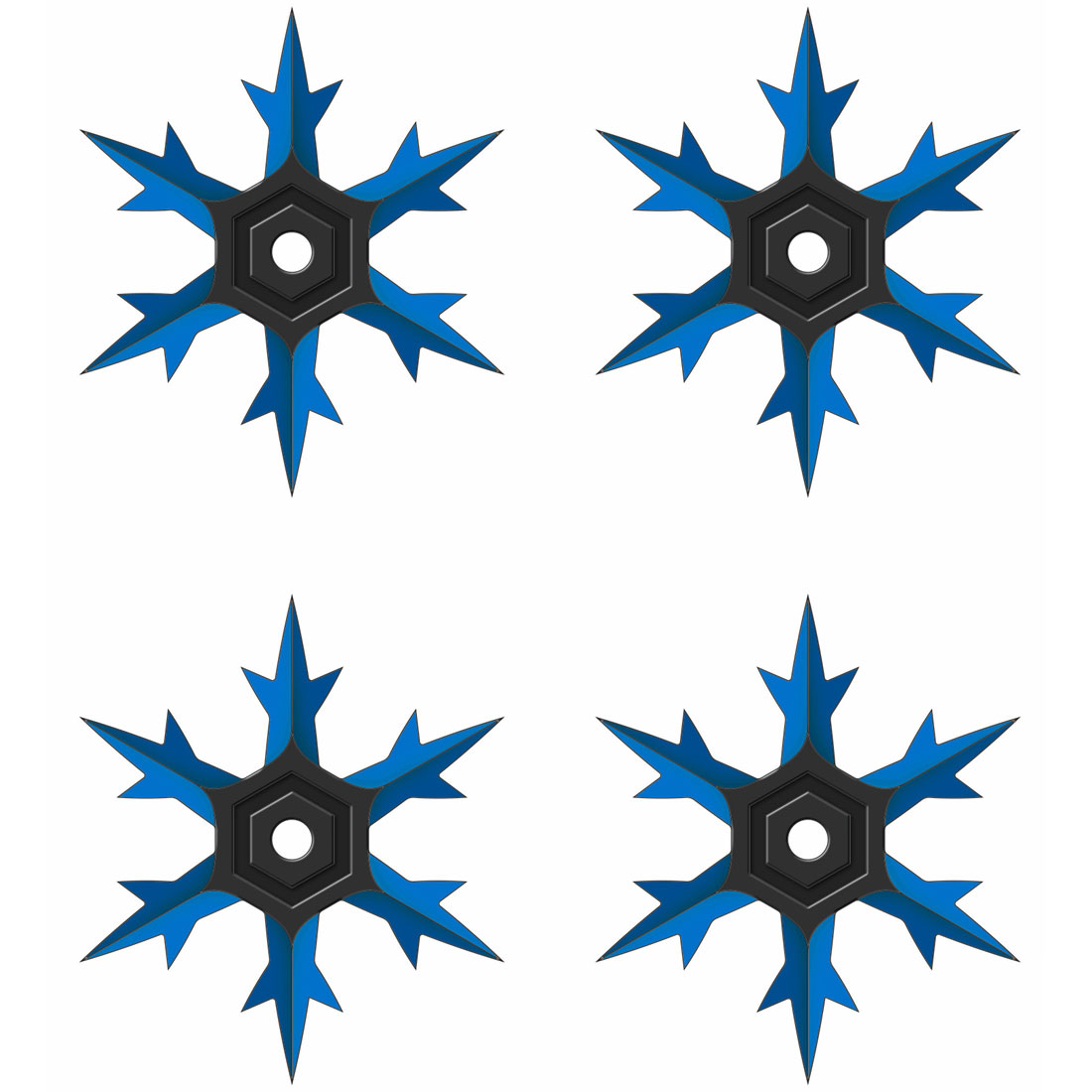 Blue Black 6 Point Throwing Ninja Star