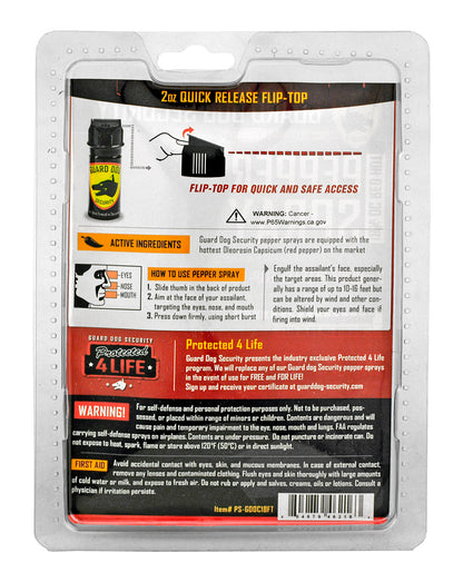 Guard Dog 2oz Flip Top Quick Release Pepper Spray