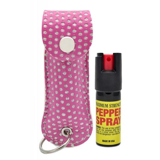 Pink Bling Keychain OC-18 Pepper Spray 0.5oz