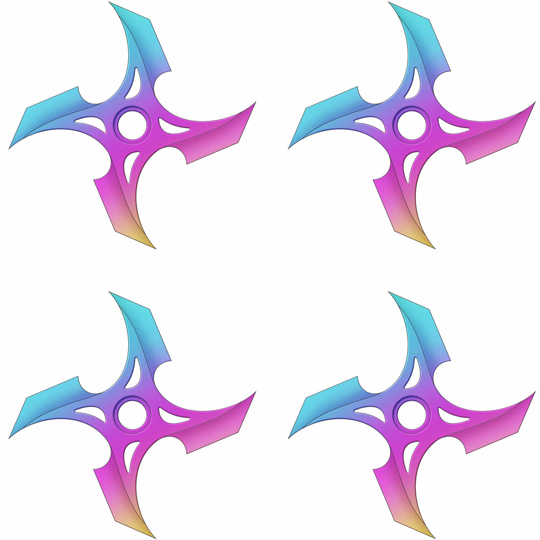 Rainbow Finish Ninja Throwing Stars