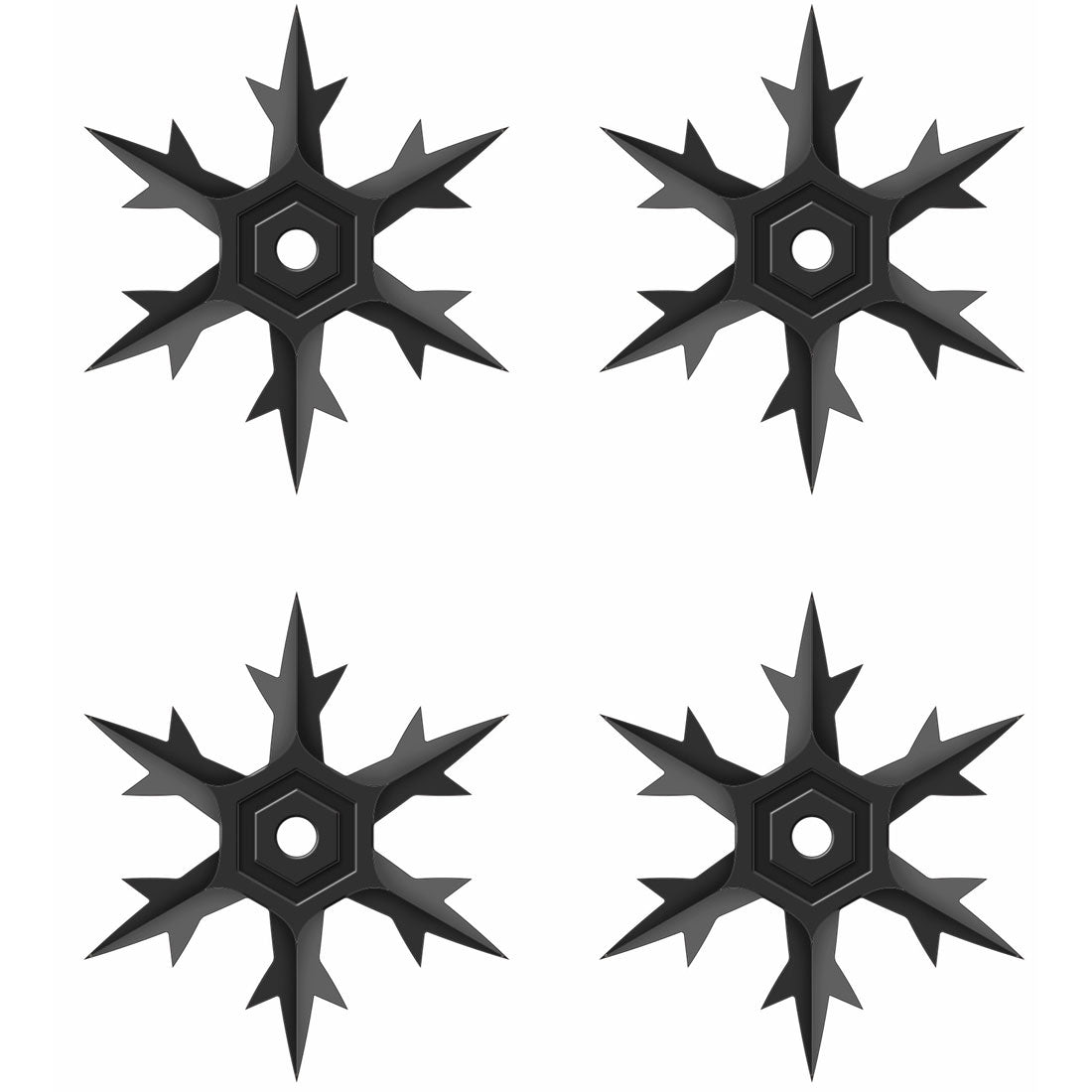 Black Finish Throwing Ninja Stars