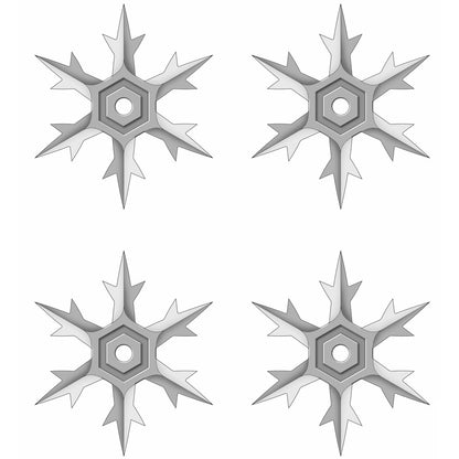 Silver Finish Six Point Throwing Ninja Stars