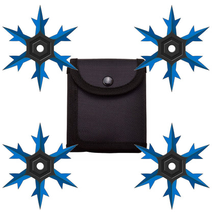 Blue Black 6 Point Throwing Ninja Star