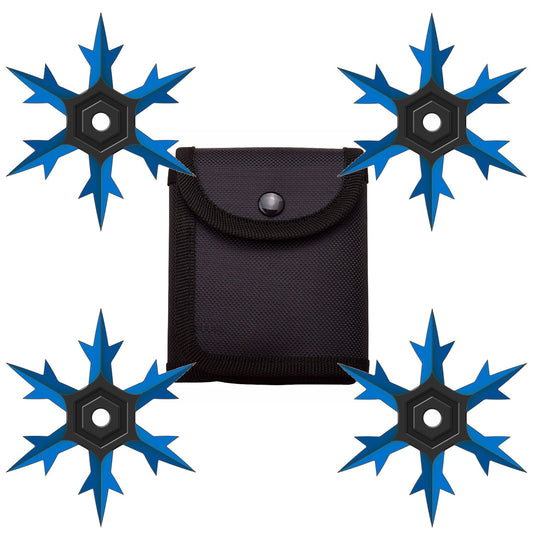 Blue Black 6 Point Throwing Ninja Star