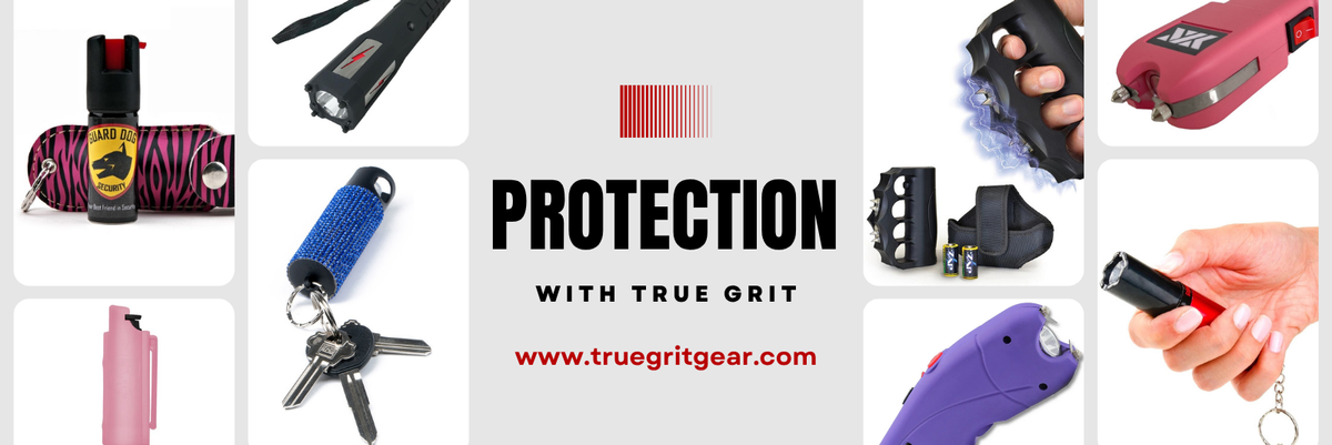 TrueGrit Gear offers powerful, discreet self-defense products including keychain pepper spray, tasers, and alarms