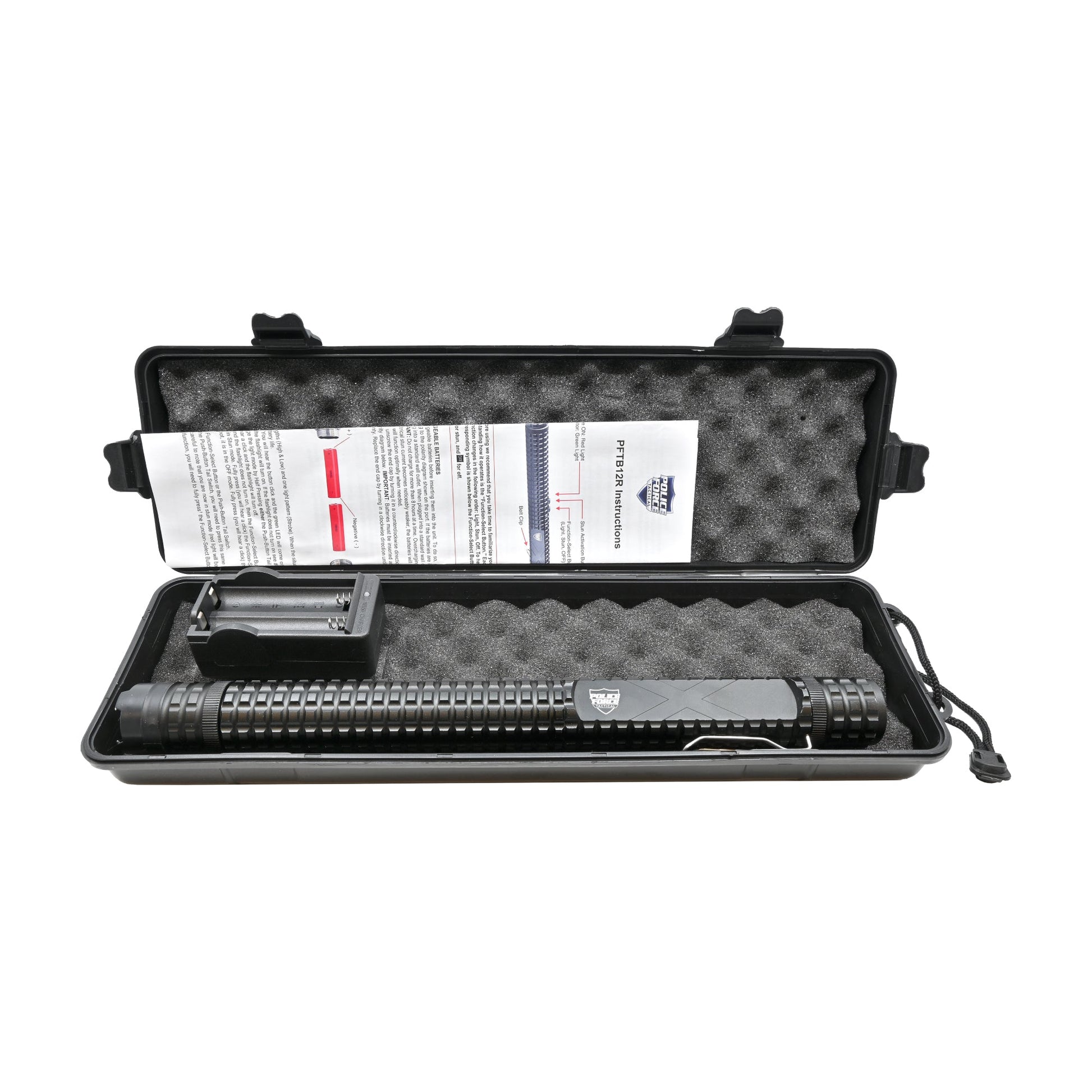 Tactical Stun Baton Flashlight 12M